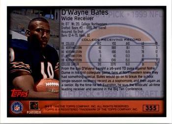 1999 Topps - Topps Collection #355 D'Wayne Bates Back