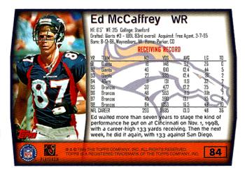 1999 Topps - Topps Collection #84 Ed McCaffrey Back