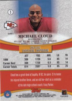 1999 Topps Gold Label #3 Michael Cloud Back