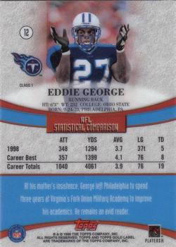 1999 Topps Gold Label #12 Eddie George Back