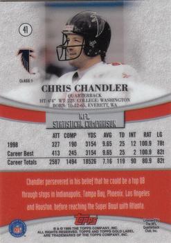 1999 Topps Gold Label #41 Chris Chandler Back
