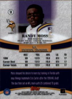 1999 Topps Gold Label #50 Randy Moss Back