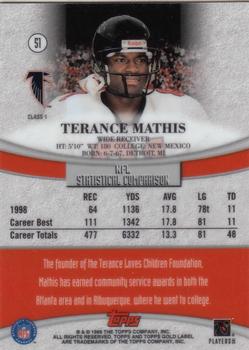 1999 Topps Gold Label #51 Terance Mathis Back