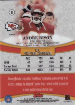 1999 Topps Gold Label #57 Andre Rison Back