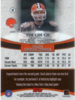 1999 Topps Gold Label #80 Tim Couch Back