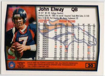 1999 Topps Season Opener #30 John Elway Back