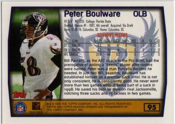 1999 Topps Season Opener #95 Peter Boulware Back