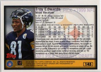 1999 Topps Season Opener #145 Troy Edwards Back