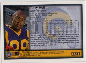 1999 Topps Season Opener #146 Torry Holt Back