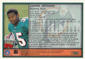 1999 Topps Season Opener #154 James Johnson Back