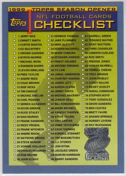 1999 Topps Season Opener #165 Checklist Front