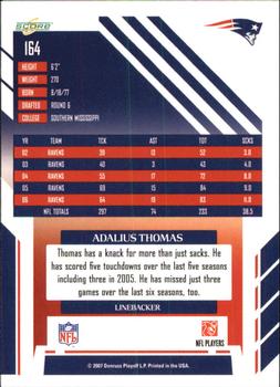 2007 Score - Updates #164 Adalius Thomas Back