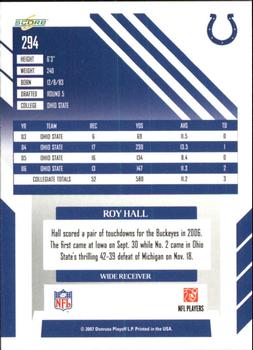 2007 Score - Updates #294 Roy Hall Back