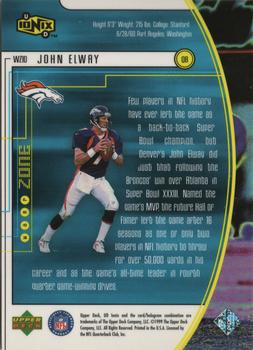 1999 UD Ionix - Warp Zone #WZ10 John Elway Back