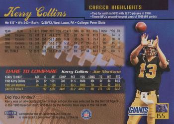1999 Ultra #155 Kerry Collins Back