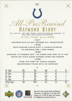 1999 Upper Deck Century Legends #112 Raymond Berry Back