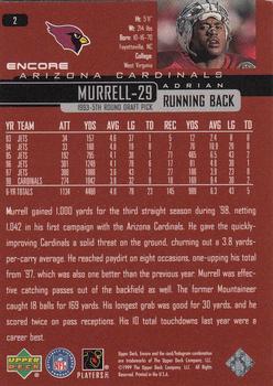 1999 Upper Deck Encore #2 Adrian Murrell Back