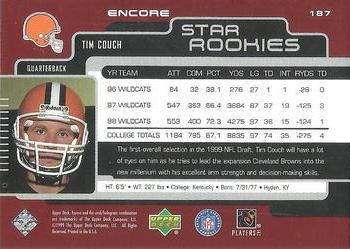 1999 Upper Deck Encore #187 Tim Couch Back
