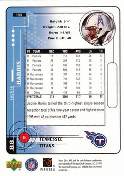 1999 Upper Deck MVP #189 Jackie Harris Back