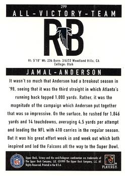 1999 Upper Deck Victory #299 Jamal Anderson Back