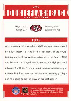 1999 Upper Deck Victory #370 Ricky Watters Back