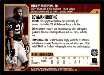 2000 Bowman #12 Charles Woodson Back