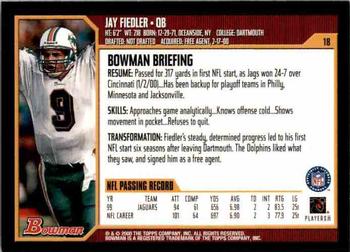 2000 Bowman #18 Jay Fiedler Back