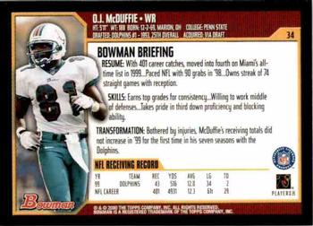 2000 Bowman #34 O.J. McDuffie Back
