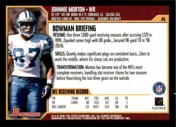 2000 Bowman #46 Johnnie Morton Back
