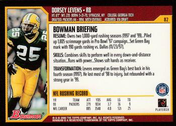2000 Bowman #82 Dorsey Levens Back