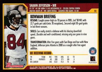 2000 Bowman #91 Shawn Jefferson Back
