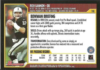 2000 Bowman #110 Rich Gannon Back