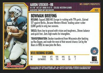 2000 Bowman #155 Aaron Stecker Back