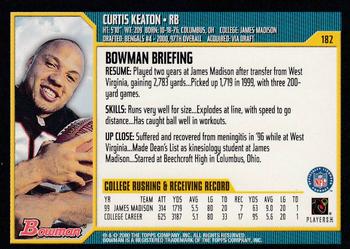 2000 Bowman #182 Curtis Keaton Back