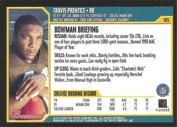 2000 Bowman #185 Travis Prentice Back