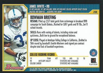 2000 Bowman #208 Jamel White Back