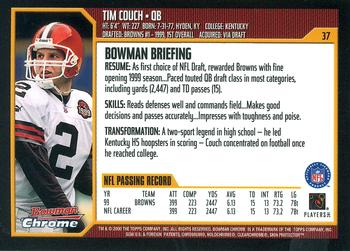 2000 Bowman Chrome #37 Tim Couch Back