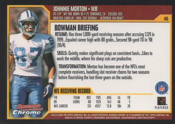 2000 Bowman Chrome #46 Johnnie Morton Back