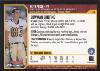 2000 Bowman Chrome #48 Keith Poole Back