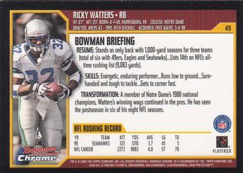 2000 Bowman Chrome #49 Ricky Watters Back