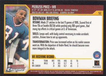 2000 Bowman Chrome #52 Peerless Price Back