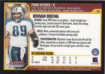 2000 Bowman Chrome #54 Frank Wycheck Back