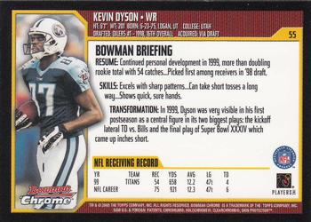 2000 Bowman Chrome #55 Kevin Dyson Back