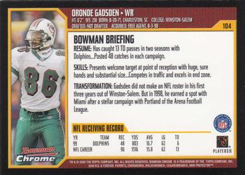 2000 Bowman Chrome #104 Oronde Gadsden Back