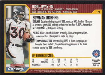 2000 Bowman Chrome #124 Terrell Davis Back