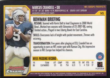 2000 Bowman Chrome #145 Marcus Crandell Back
