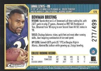 2000 Bowman Chrome #170 Jamal Lewis Back