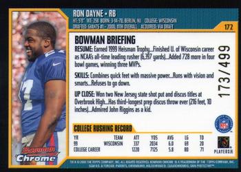 2000 Bowman Chrome #172 Ron Dayne Back