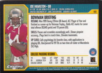 2000 Bowman Chrome #191 Joe Hamilton Back