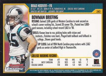 2000 Bowman Chrome #243 Brad Hoover Back